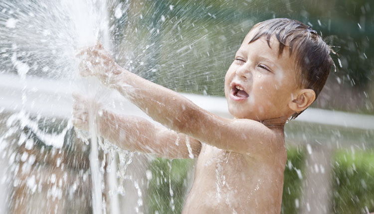 Peuterbad met fontein