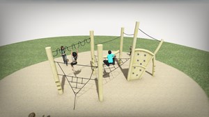 Safaritenten met speeltuin in het midden